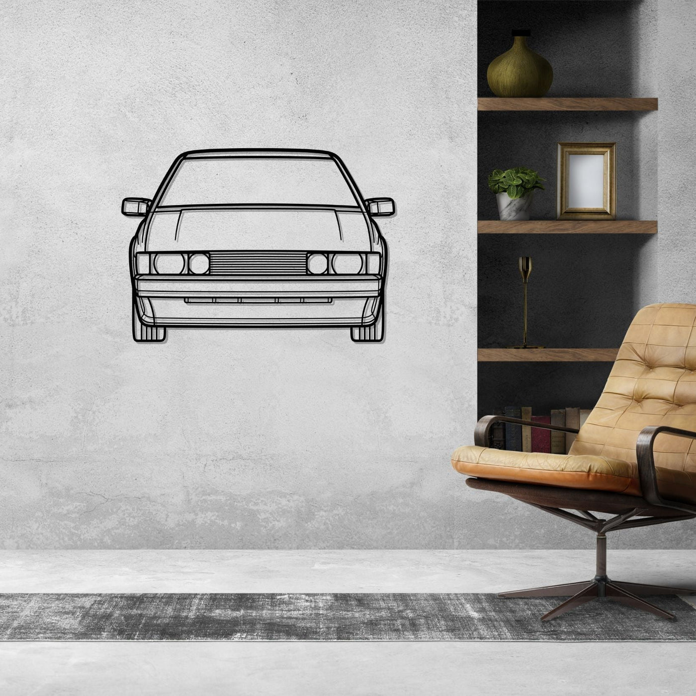 Scirocco 1987 Front  Silhouette Metal Wall Art