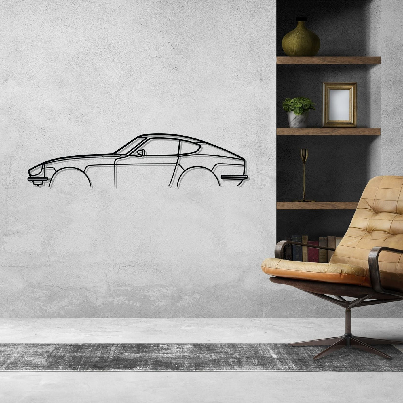 240z 280z Classic Silhouette Metal Wall Art