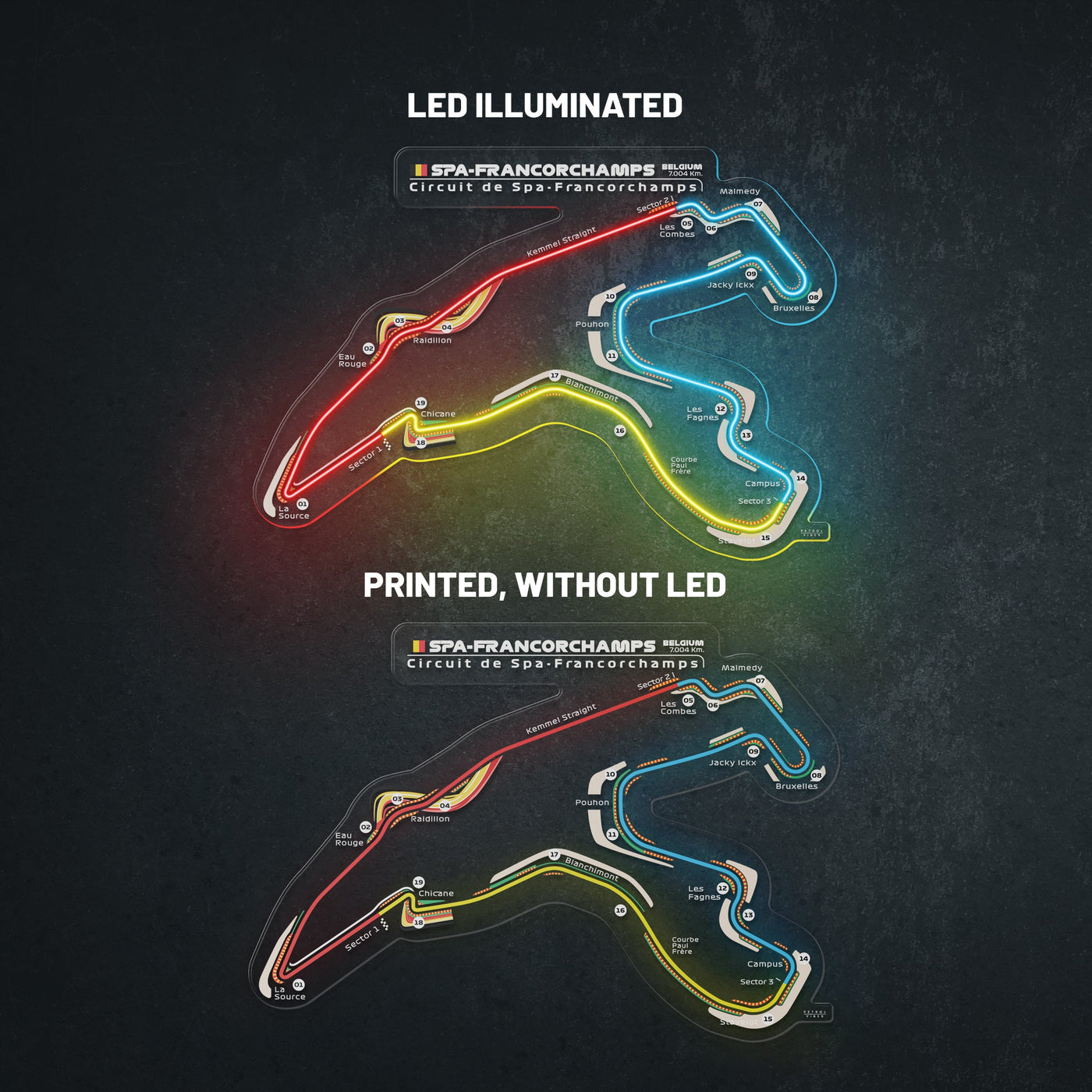 Circuit De Spa-Francorchamps Neon Race Track