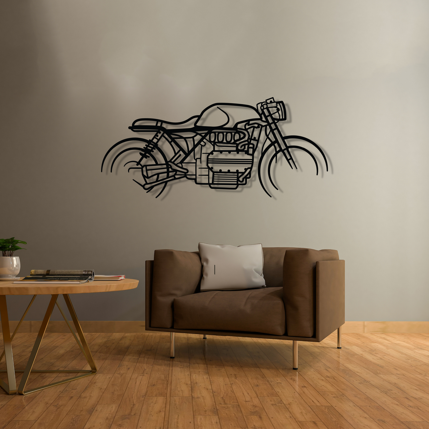 K1100 Cafe Racer Metal Silhouette Wall Art