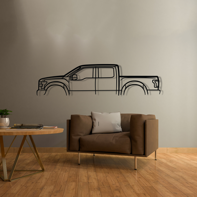 F150 Raptor Classic Silhouette Metal Wall Art