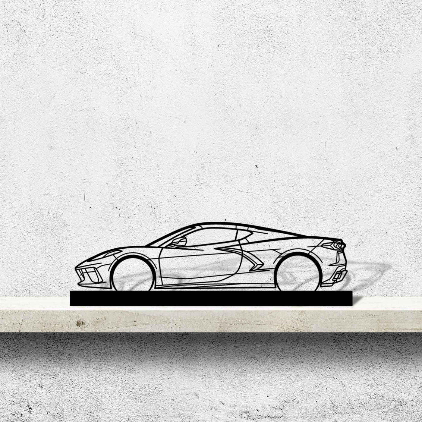 Corvette C8 Silhouette Metal Art Stand