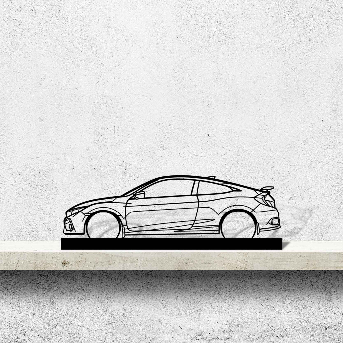 Civic Si Coupe Silhouette Metal Art Stand