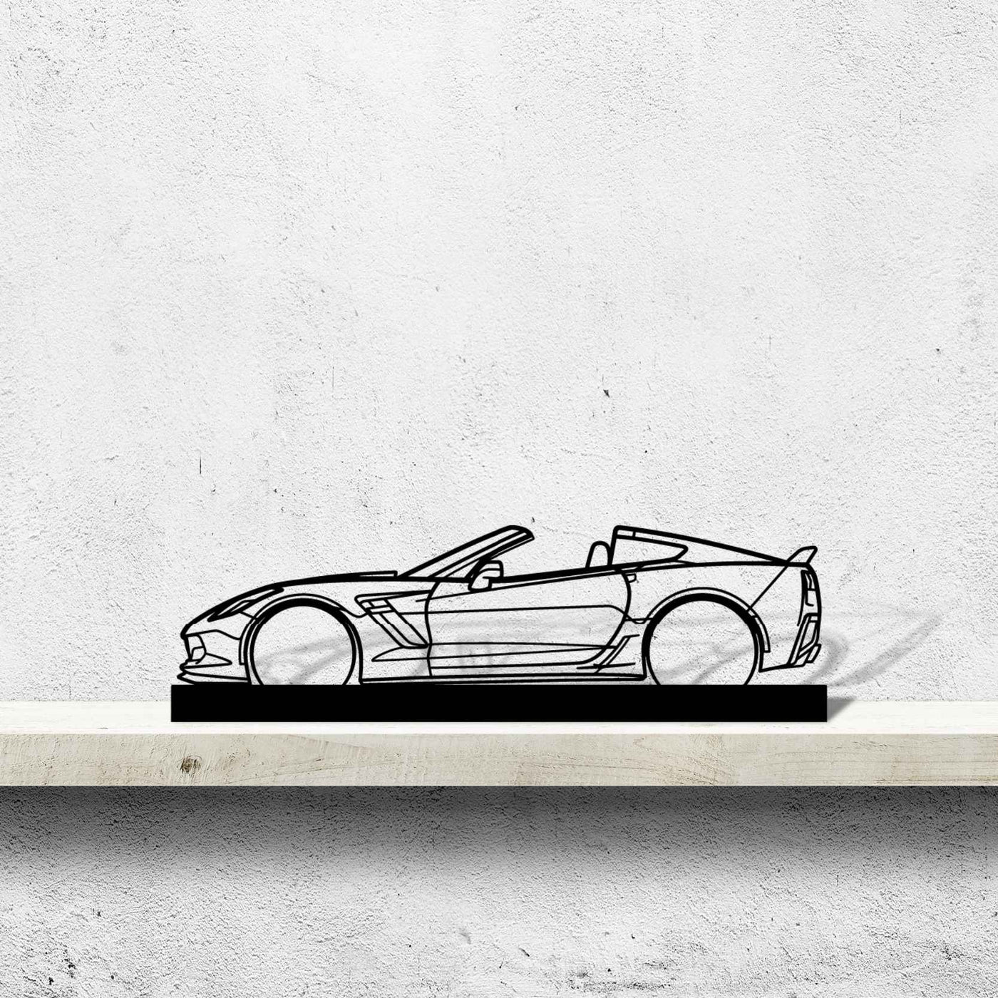 Corvette C7 Z06 Top off Silhouette Metal Art Stand