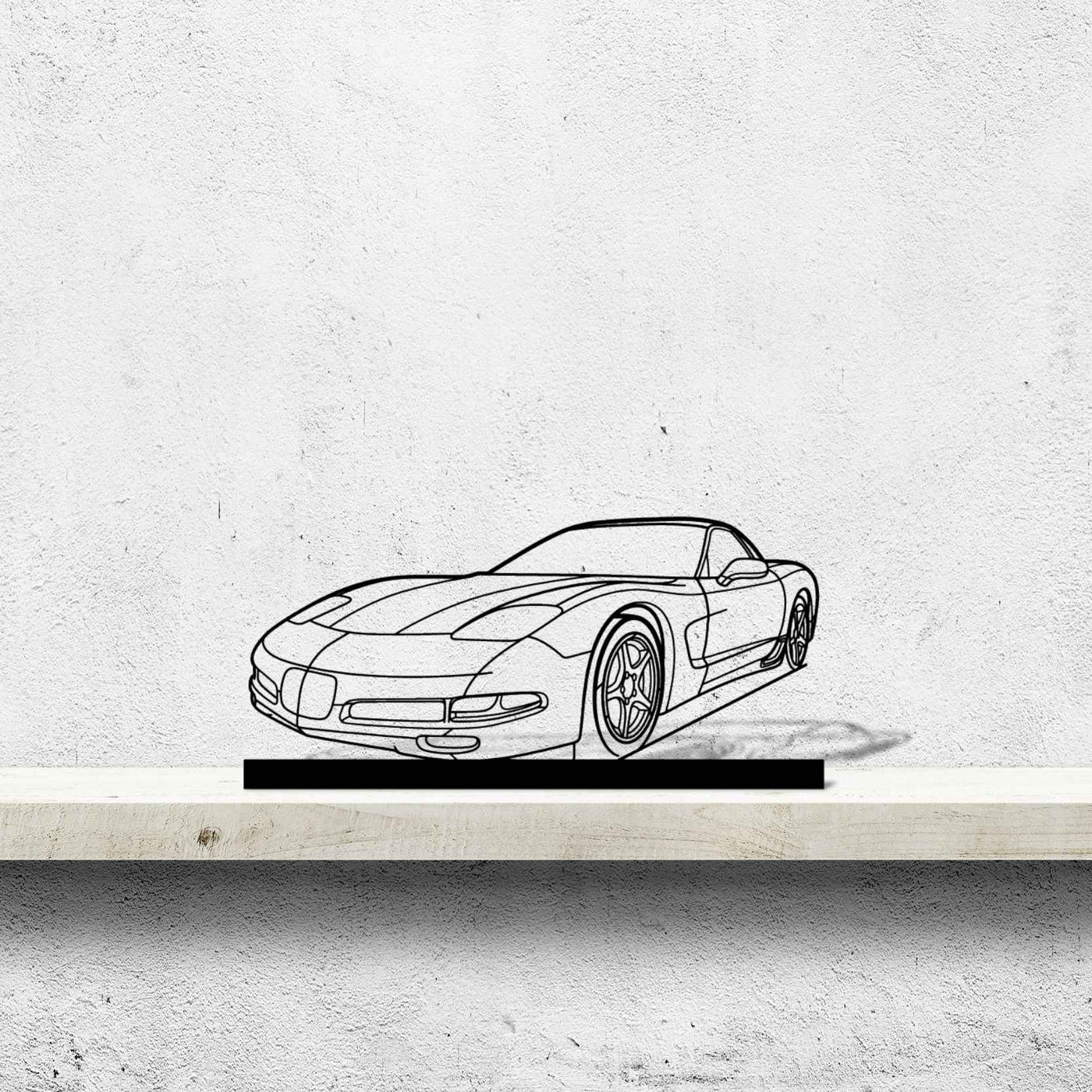 Corvette C5 2002 Angle Silhouette Metal Art Stand