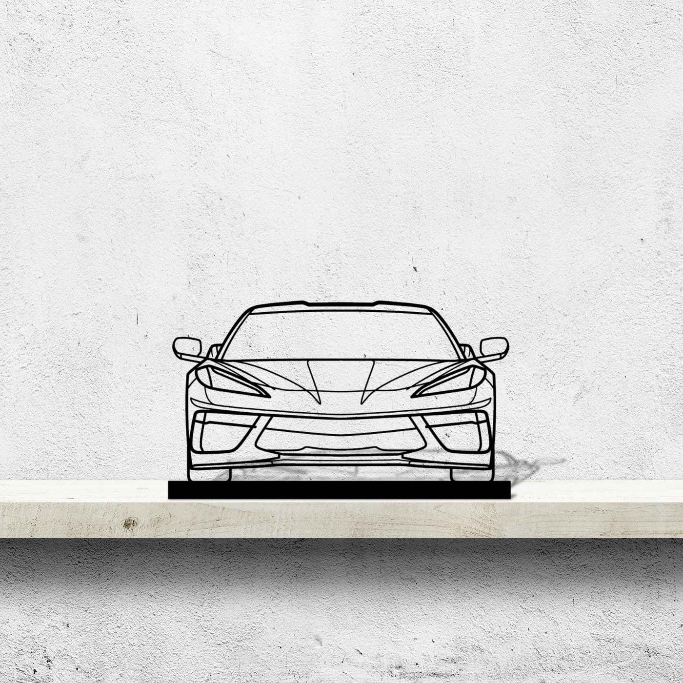 Corvette C8 Front Silhouette Metal Art Stand