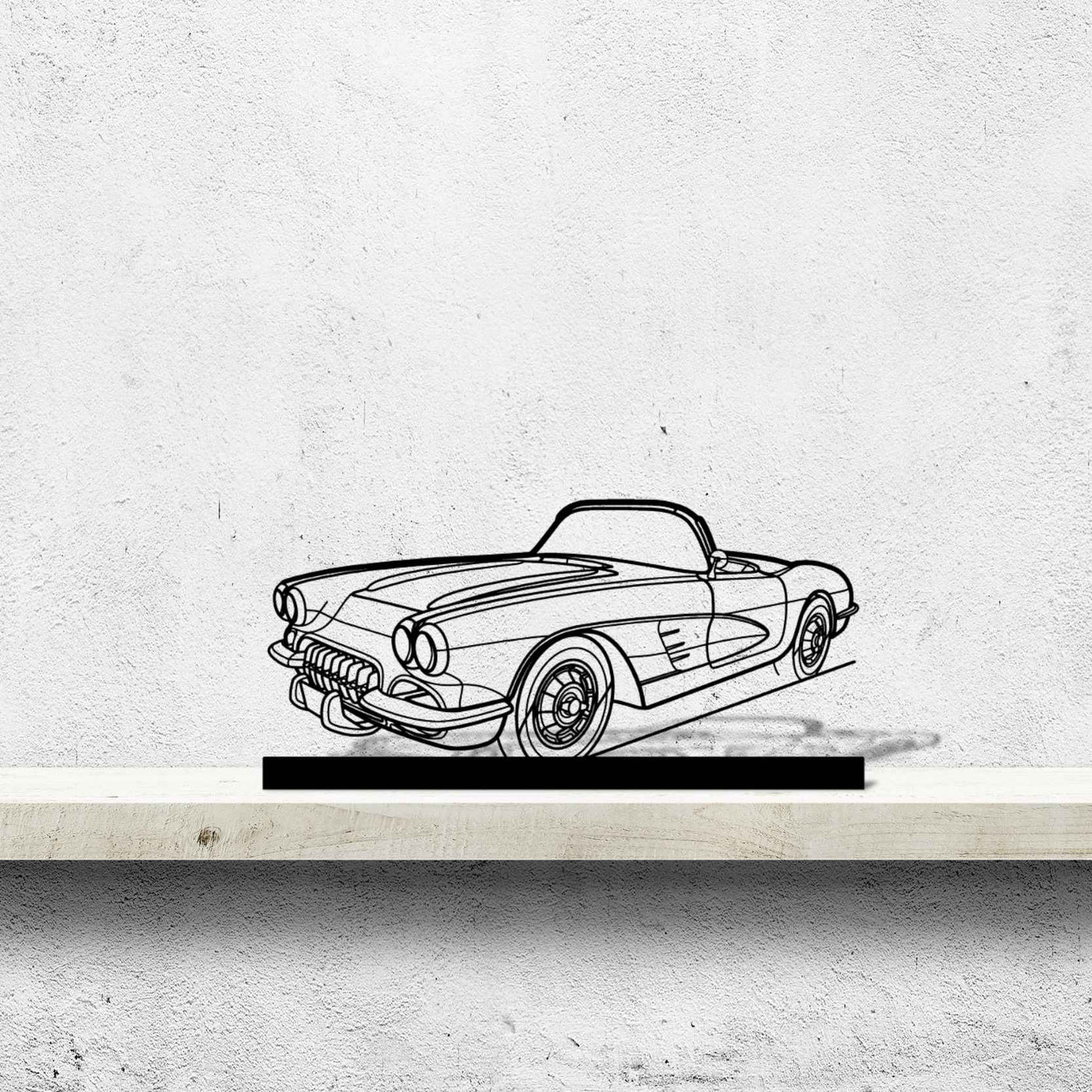 Corvette C1 1960 Angle Silhouette Metal Art Stand