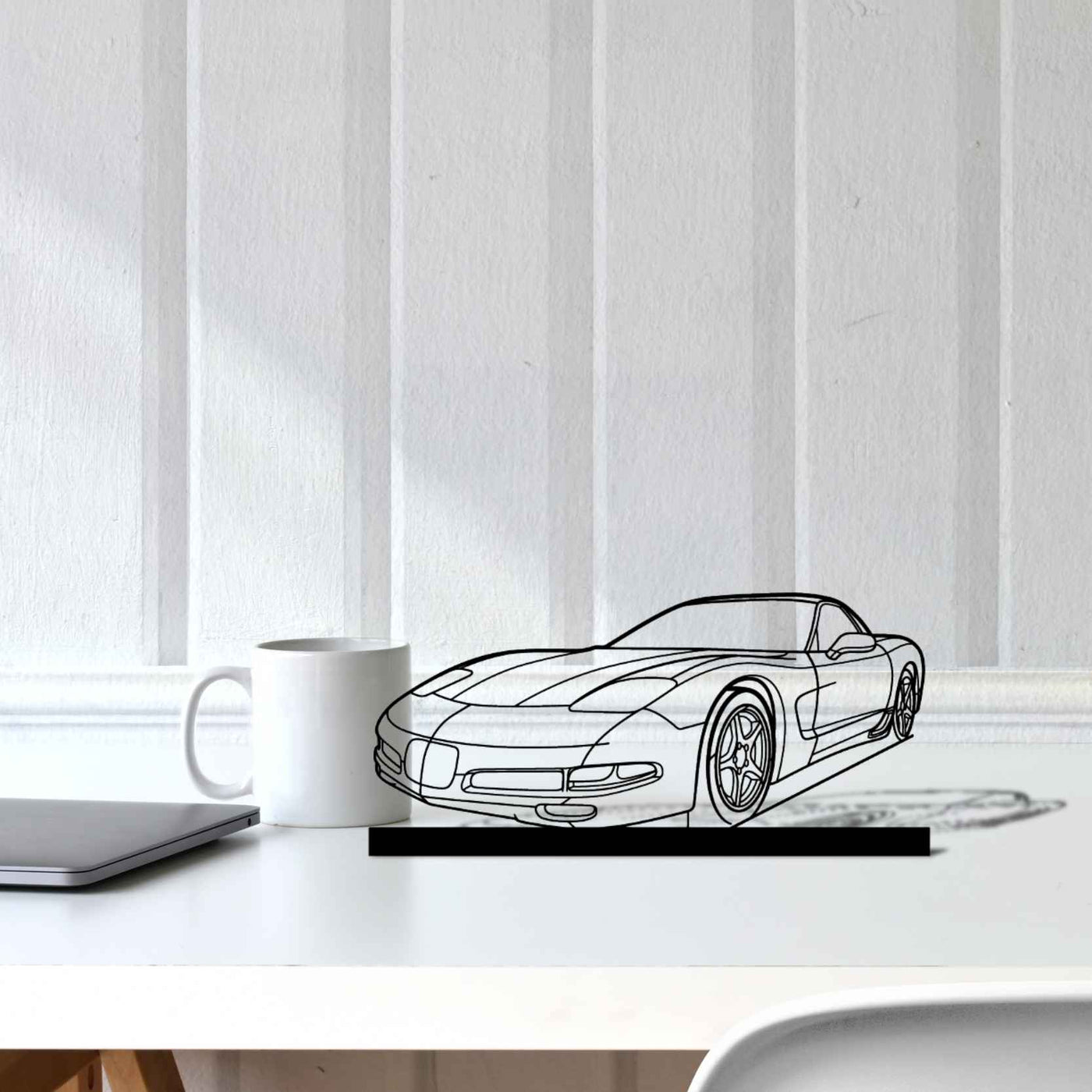 Corvette C5 2002 Angle Silhouette Metal Art Stand