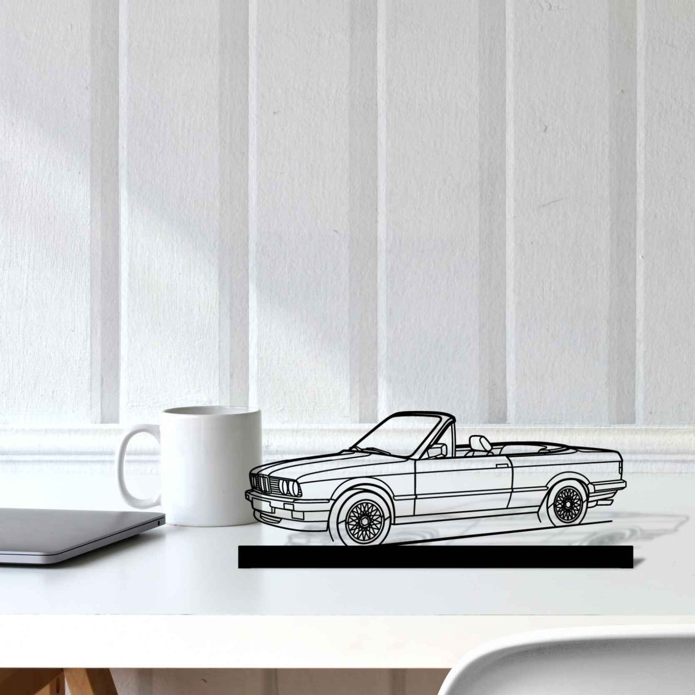 E30 Convertible Angle Silhouette Metal Art Stand