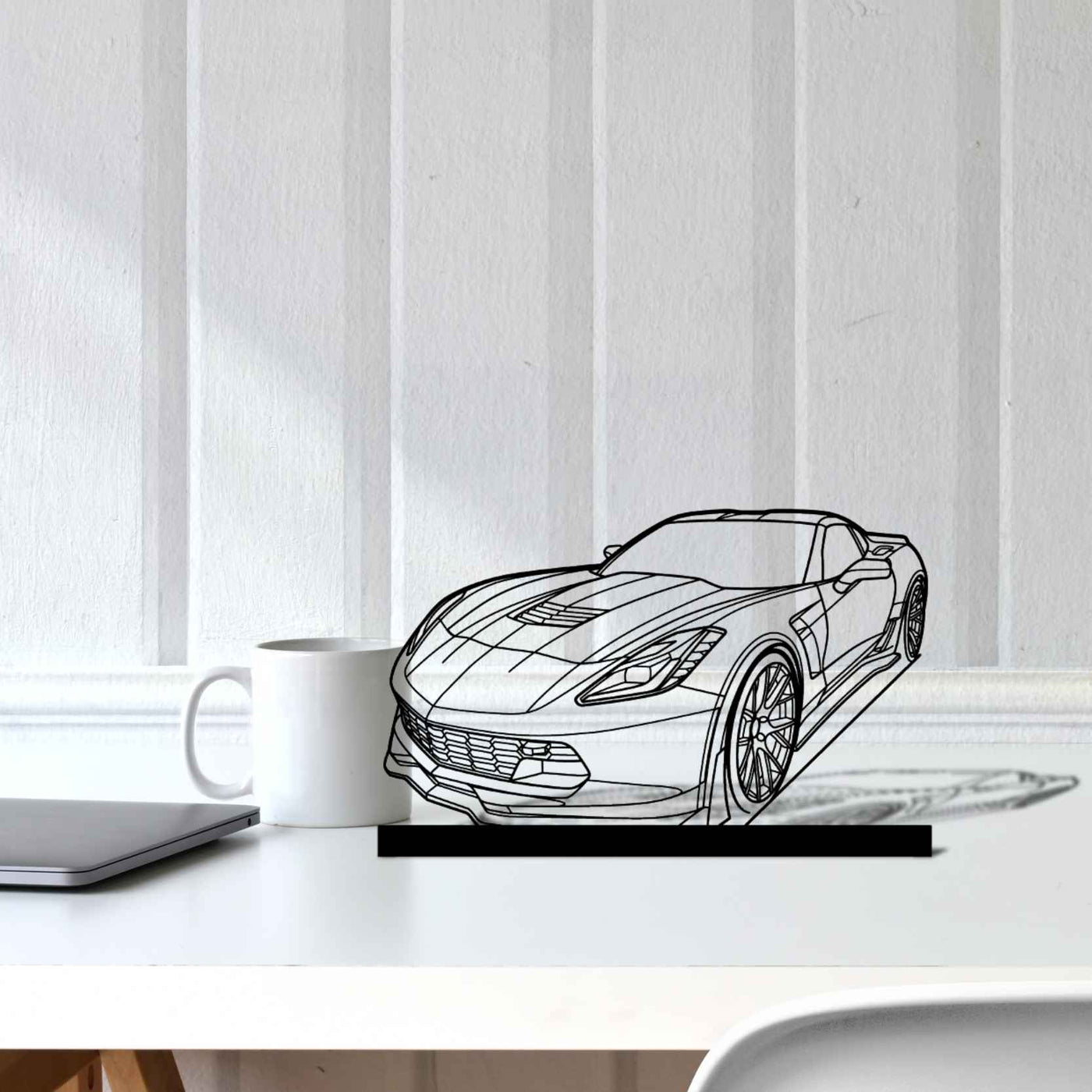 Corvette C7 Z06 Angle Silhouette Metal Art Stand