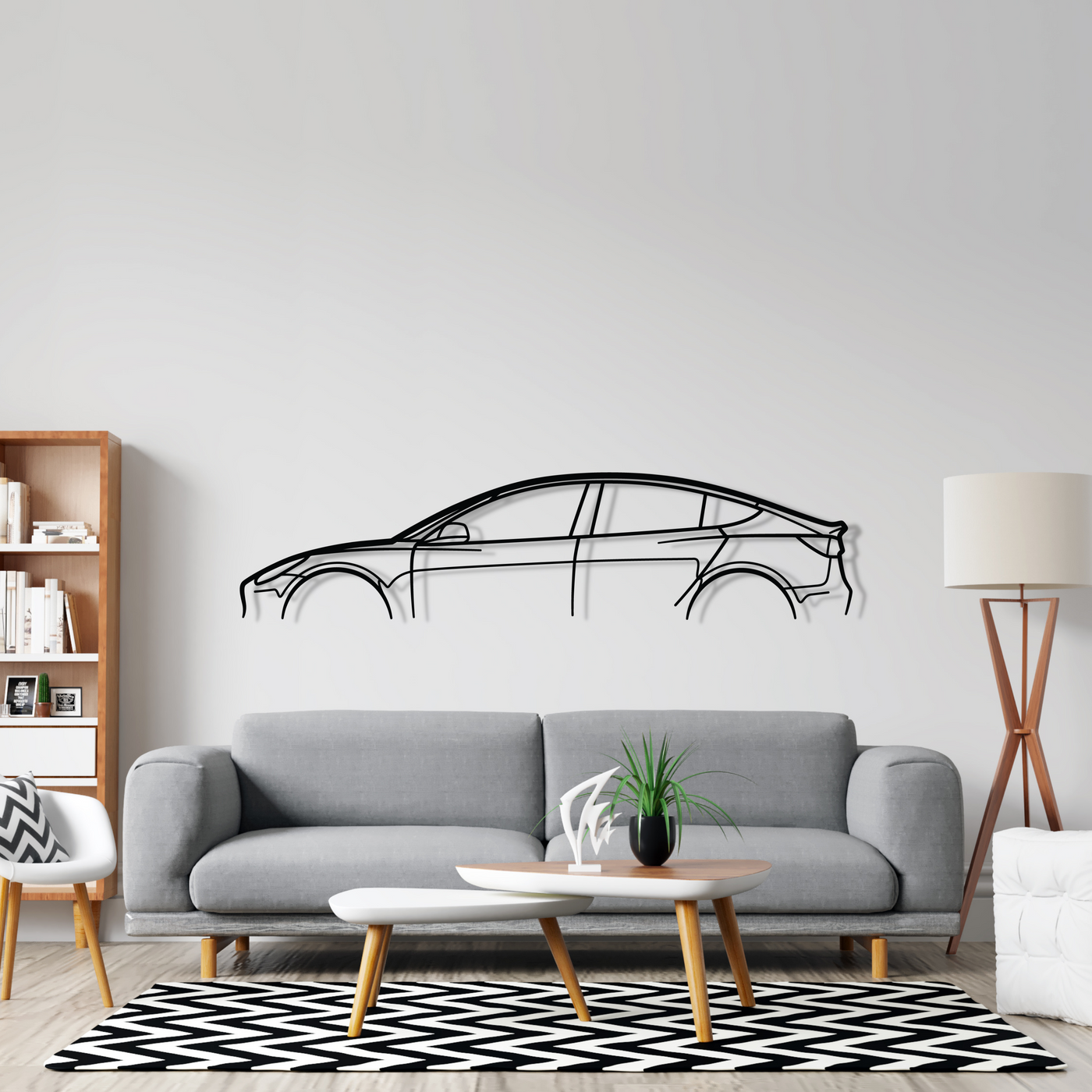 Model 3 Performance Classic Silhouette Metal Wall Art