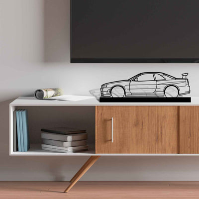 R34 GTR Silhouette Metal Art Stand