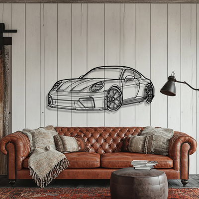 911 GT3 Model 992.2 Touring Silhouette Metal Wall Art